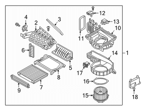 2020 Genesis G90 A/C & Heater Control Units Case-Blower, UPR Diagram for 97114D2000