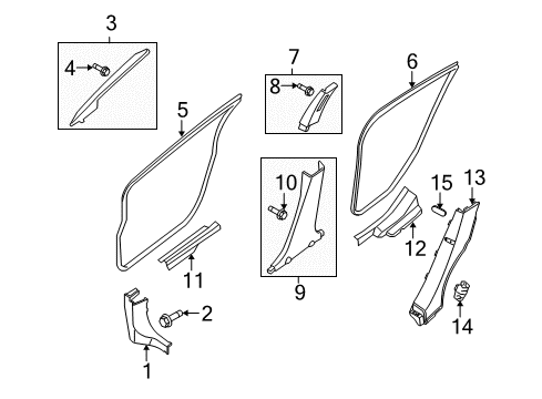 2009 Nissan Sentra Interior Trim - Pillars, Rocker & Floor Finisher-Seat Back, LH Diagram for 79921-ET000