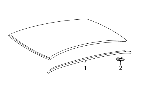 2016 Lexus ES350 Exterior Trim - Roof MOULDING, Roof Side Diagram for 75555-33070-A2