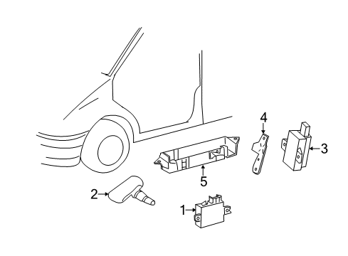 2008 Dodge Sprinter 3500 Tire Pressure Monitoring Sensor-Tire Pressure Diagram for 68038945AA