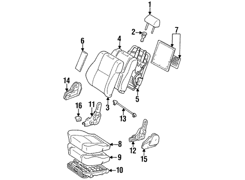 1995 Toyota Land Cruiser Seat Components Seat Cushion Pad Diagram for 71511-60040