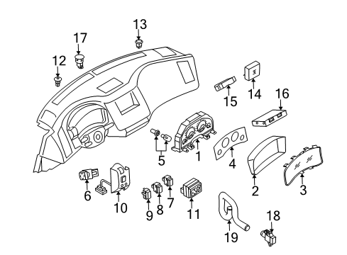 2004 Infiniti FX45 Cluster & Switches, Instrument Panel Socket Bulb Diagram for 26262-01P40