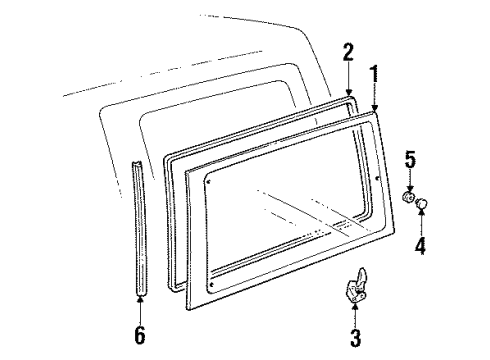 1994 Geo Tracker Quarter Panel - Glass & Hardware Weatherstrip-Quarter Window (Gray) Diagram for 30002568