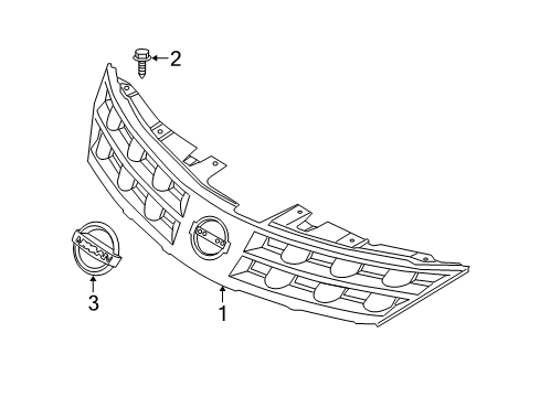 Diagram for 2005 Nissan Murano Grille & Components 