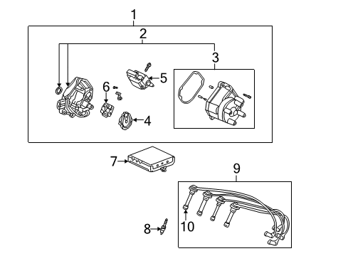 2000 Honda Accord Ignition System Control Module, Engine Diagram for 37820-PAA-L74