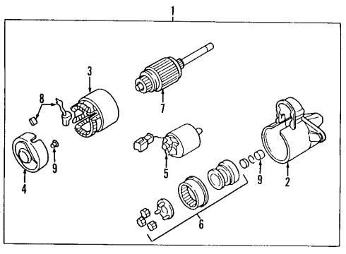 1997 Nissan 240SX Starter Metal Gear Case Diagram for 23319-M8011