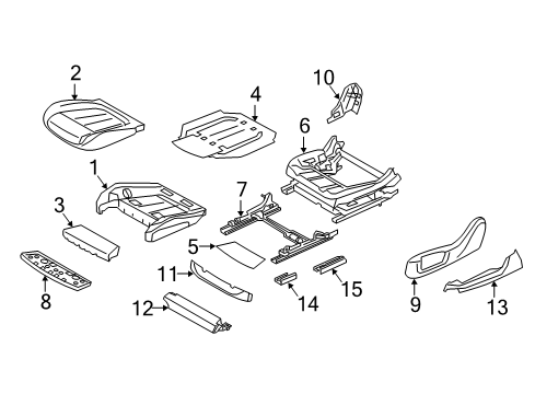 2020 BMW 740i xDrive Passenger Seat Components Padded Section, Comfort Seat A/C, Right Diagram for 52107478177