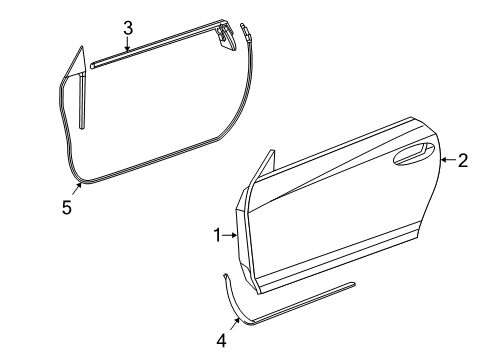 2008 Chrysler Crossfire Door & Components Front Door Window Regulator Diagram for 5099655AA