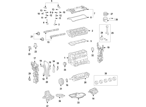 2021 Toyota Venza Automatic Transmission Control Valve Diagram for 135A0-25020