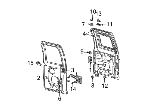 1993 Ford E-150 Econoline Lock & Hardware Striker Shim Diagram for F2UZ-1540018-A