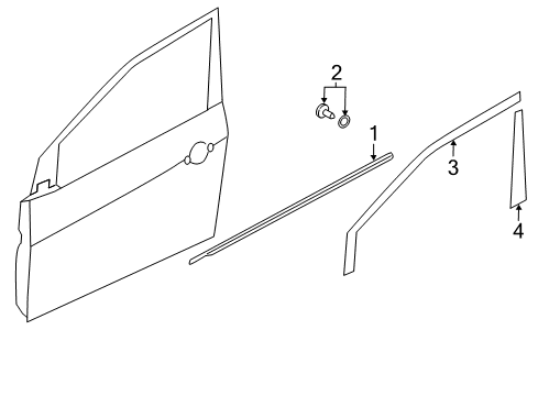 2018 Kia Forte5 Exterior Trim - Front Door WEATHERSTRIP Assembly-Front Door Belt Diagram for 82210A7010