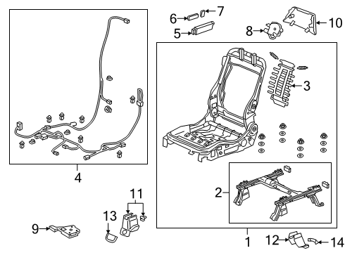 2021 Honda Passport Tracks & Components Blower, R. FR. Seat Cushion Diagram for 81201-TZ3-A51