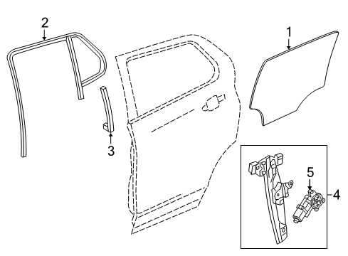 2018 Buick Envision Front Door Fixed Glass Diagram for 84087979