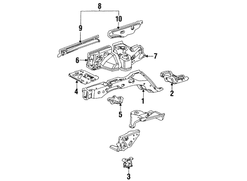 1988 Honda Accord Structural Components & Rails Housing, L. FR. Shock Absorber Diagram for 60750-SE0-A12ZZ