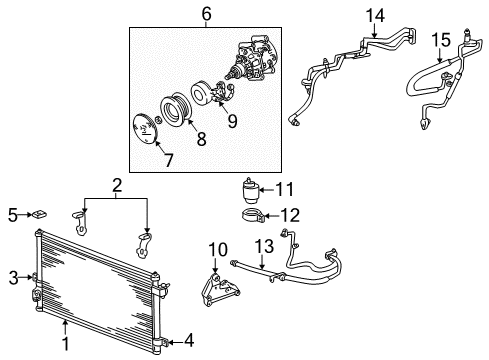 2002 Ford Thunderbird Air Conditioner Condenser Diagram for 1W6Z-19712-AA