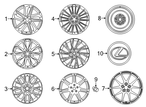 2019 Lexus RC350 Wheels, Covers & Trim Wheel, Disc Diagram for 42611-24860