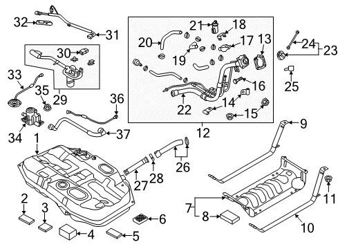 2017 Kia Optima Fuel Supply Clamp Assembly Diagram for 31141-D3500