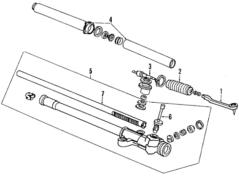 1989 Honda Accord P/S Pump & Hoses, Steering Gear & Linkage Pinion, Steering (LH) Diagram for 53622-SE0-A52