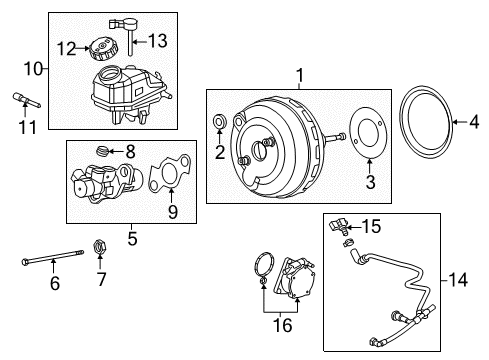 2018 Buick Cascada Dash Panel Components Booster Check Valve Diagram for 13303883