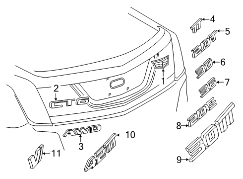 2017 Cadillac CT6 Exterior Trim - Trunk Lid Emblem Diagram for 84090232