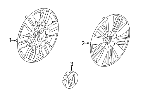 2015 Honda Odyssey Wheel Covers & Trim Trim, Wheel (17X7J) Diagram for 44733-TK8-A10