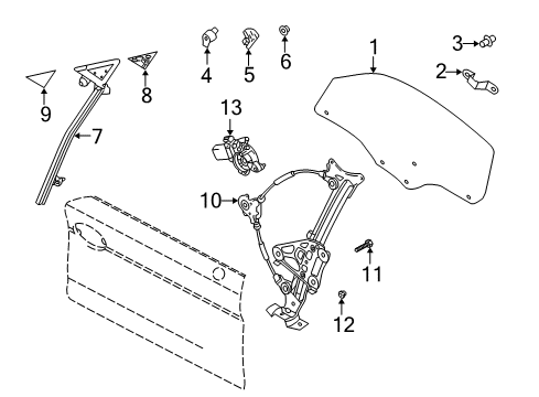 2008 Hyundai Tiburon Door & Components STABILIZER Assembly-Front Door Inner Diagram for 82425-2C000