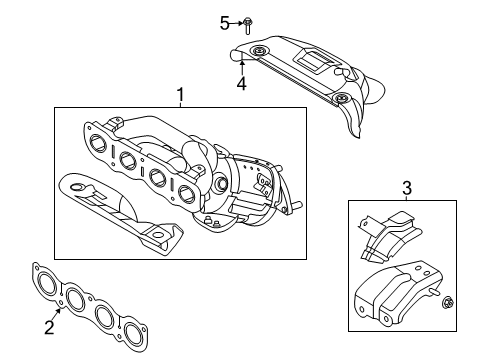2020 Hyundai Venue Exhaust Manifold Exhaust Manifold Module Diagram for 28500-2M220