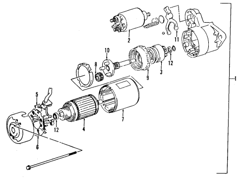 2002 Chevrolet Tracker Starter Gear, Starter Drive Trans Carrier Diagram for 91173714