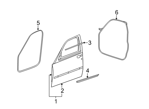 2007 Dodge Nitro Front Door Front Door Window Regulator Diagram for 68027665AA