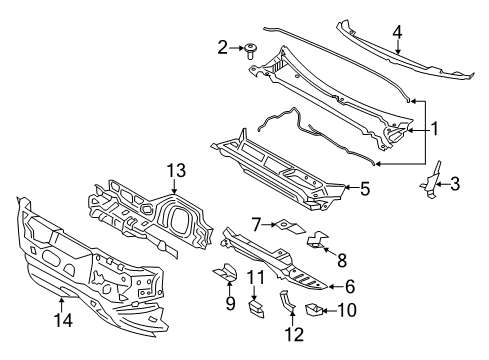 2017 Lincoln Continental Cowl Dash Panel Diagram for G3GZ-5401610-D