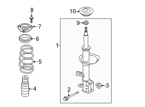 2012 Nissan Versa Struts & Components - Front STRUT Kit Front LH Diagram for E4303-ZN90A