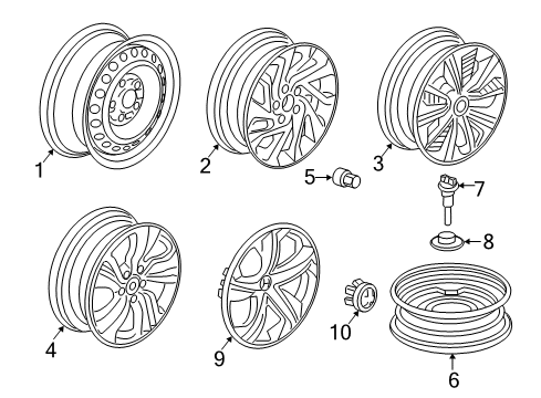 2017 Honda Civic Wheels, Covers & Trim Trim Assembly, Wheel (16X7J) Diagram for 44733-TBA-A13