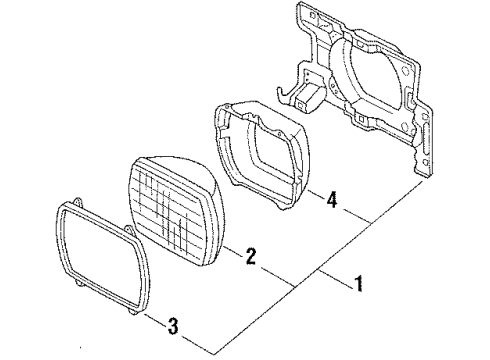 1984 Nissan Stanza Bulbs Headlamp Unit Diagram for 26705-C9971