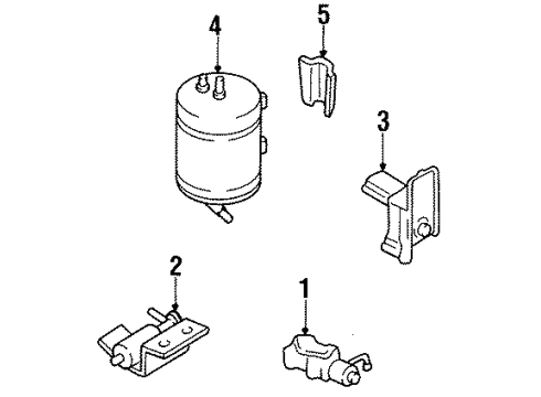 1995 Kia Sephia Emission Components Solenoid Valve Assembly Diagram for MB66S18740