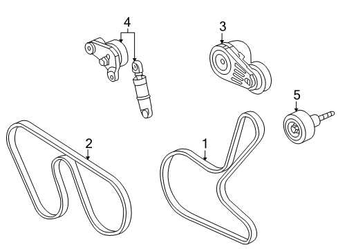 2007 Cadillac XLR Belts & Pulleys Tensioner Asm-A/C Compressor Belt Diagram for 12590199