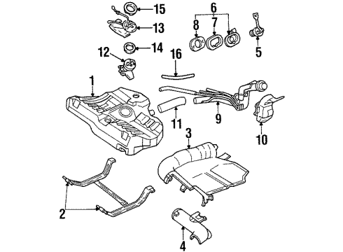 1997 Ford Escort Fuel Supply Filler Hose Diagram for F7CZ-9047-AA