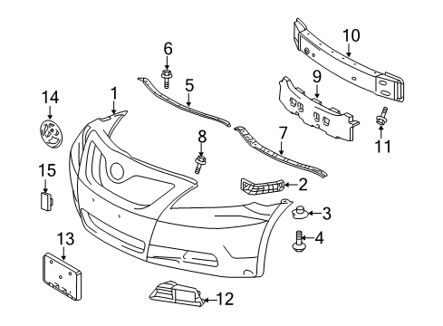 2009 Toyota Camry Front Bumper Upper Seal Clip Diagram for 52521-06020