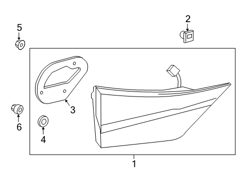 2016 Lexus GS350 Backup & Tail Lamps Gasket, Rear Lamp Diagram for 81584-30560