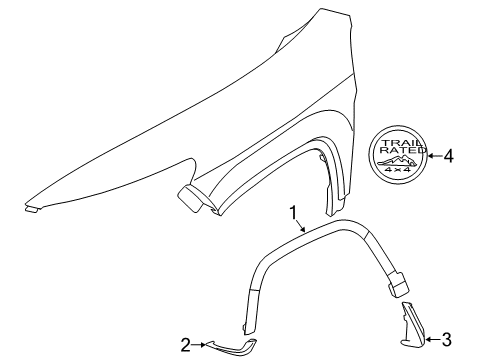 2015 Jeep Cherokee Exterior Trim - Fender SPAT-Front Fender Diagram for 68196516AD