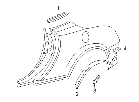 2002 Lexus SC430 Exterior Trim - Quarter Panel Moulding, Quarter Belt, LH Diagram for 75672-24010