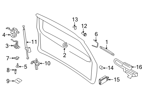 2009 Ford Expedition Lift Gate - Lock & Hardware Striker Cover Diagram for 2L1Z-78404C44-AA