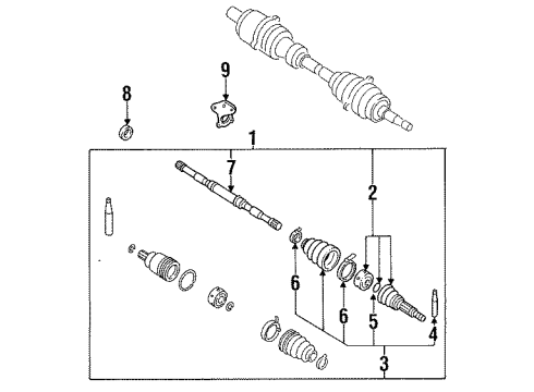 1990 Nissan Axxess Front Axle Shafts & Joints Repair KIR-Dust Cover B Diagram for 39741-29R86