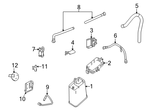 2006 Cadillac XLR Emission Components Tube Asm-Evap Emission Canister Purge Diagram for 12575652