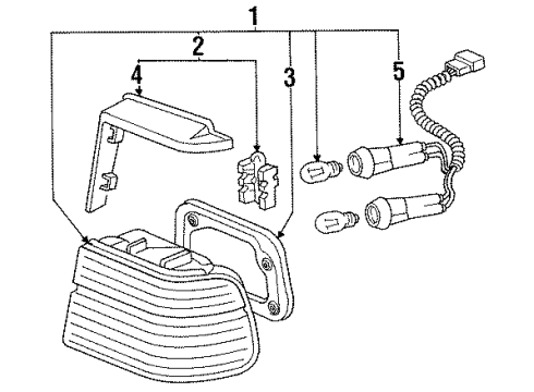1993 Honda Accord Combination Lamps Housing, R. Diagram for 33501-SM5-A01