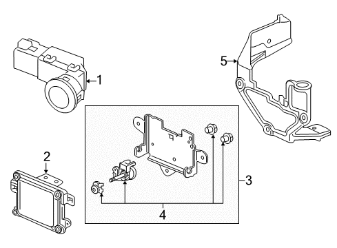 2016 Honda Accord Electrical Components - Front Bumper Sensor Assembly, Parking (Deep Blue Opal Metallic) Diagram for 39680-T0A-R11YE