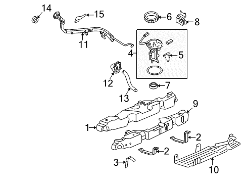 2008 Ford Explorer Fuel Supply Filler Pipe Diagram for 6L2Z-9034-AA