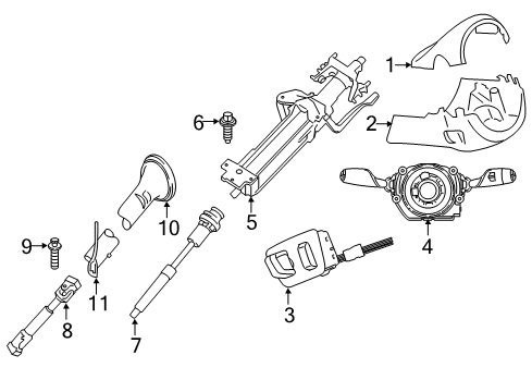 2014 BMW X5 Steering Column & Wheel, Steering Gear & Linkage, Shroud, Switches & Levers Manually Adjust. Steering Column Diagram for 32306855520