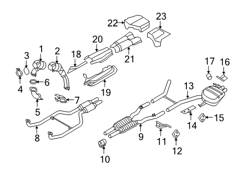 2009 BMW 750i Exhaust Components Holding Strap Left Diagram for 18207590549