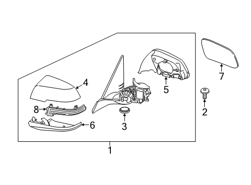 2019 BMW M2 Mirrors Mirror Glass, Heated, Convex, Right Diagram for 51167285000