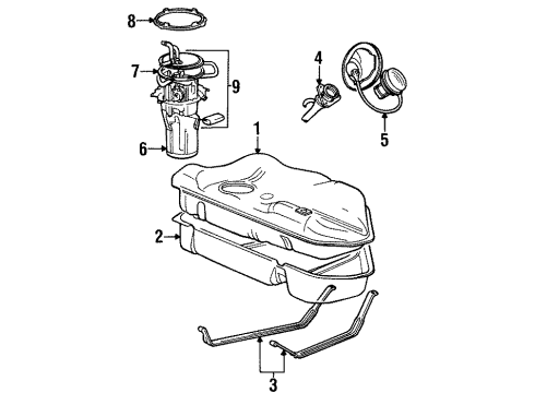 1996 Ford Taurus Senders Fuel Sending Unit Diagram for F7DZ-9275-BFFV